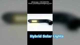 Farola solar con panel solar redondo de 200 W utilizado en vías urbanas.