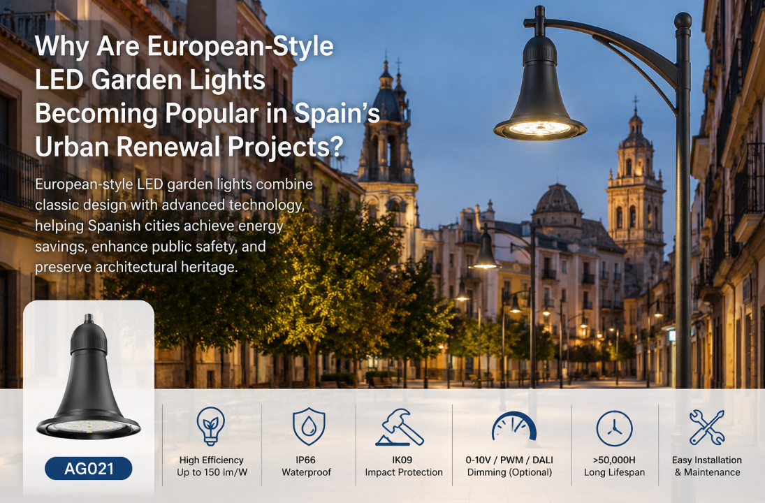 Últimos blogs de la empresa sobre ¿Por qué las luces de jardín LED de estilo europeo se están volviendo populares en los proyectos de renovación urbana de España?