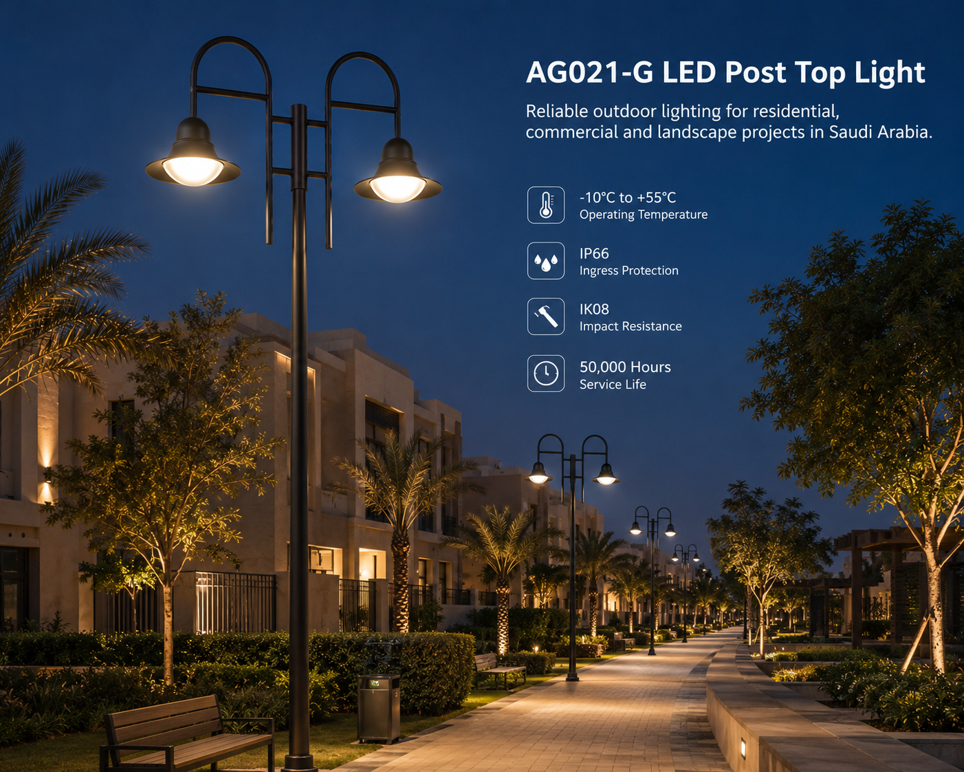 Últimos blogs de la empresa sobre ¿Por qué los proyectos de iluminación exterior en Arabia Saudita priorizan la fiabilidad a largo plazo, desde comunidades residenciales hasta parques comerciales?